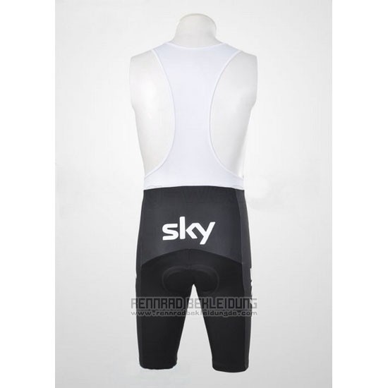 2011 Fahrradbekleidung Sky Shwarz und Azurblau Trikot Kurzarm und Tragerhose
